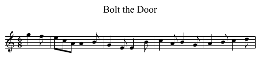 Bolt the Door - staff notation