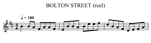 BOLTON STREET (reel) - staff notation