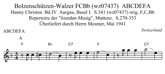 Bolzenschützen-Walzer FCBb (wz07437)  ABCDEFA - staff notation