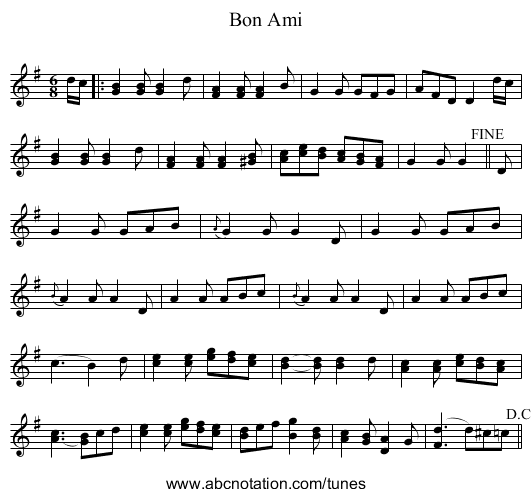 Bon Ami - staff notation