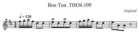 Bon Ton. THO4.109 - staff notation