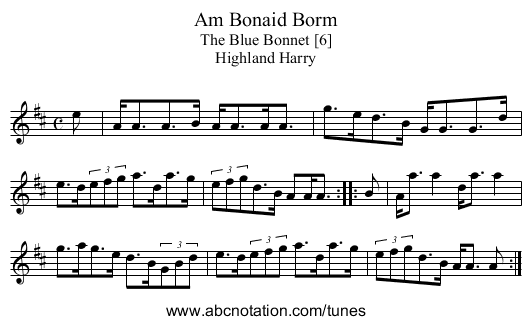 Bonaid Borm, Am - staff notation