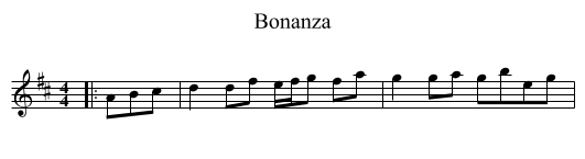 Bonanza - staff notation