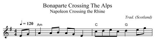 Bonaparte Crossing The Alps - staff notation