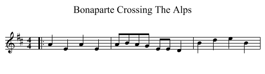 Bonaparte Crossing The Alps - staff notation
