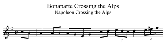 Bonaparte Crossing the Alps - staff notation