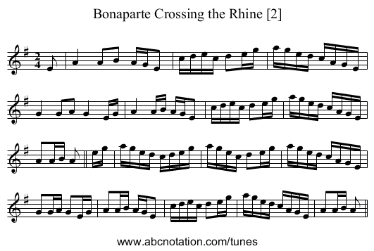 Bonaparte Crossing the Rhine [2] - staff notation
