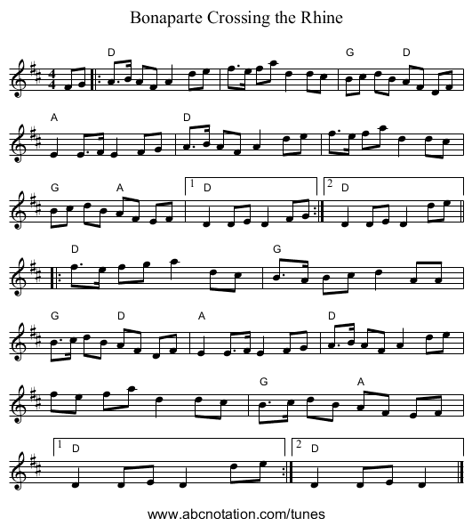 Bonaparte Crossing the Rhine - staff notation