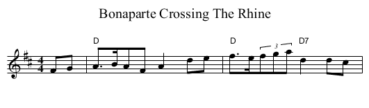 Bonaparte Crossing The Rhine - staff notation