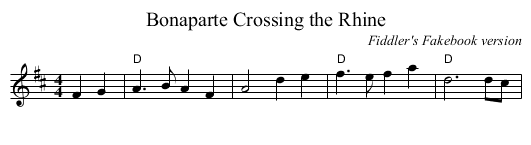 Bonaparte Crossing the Rhine - staff notation