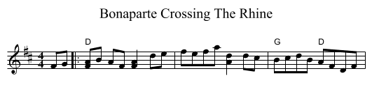 Bonaparte Crossing The Rhine - staff notation