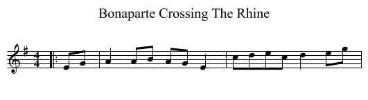 Bonaparte Crossing The Rhine - staff notation