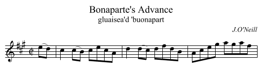 Bonaparte's Advance - staff notation