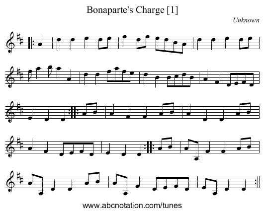 Bonaparte's Charge [1] - staff notation