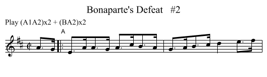 Bonaparte's Defeat   #2 - staff notation