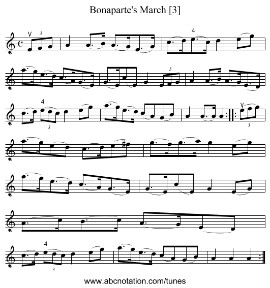 Bonaparte's March [3] - staff notation