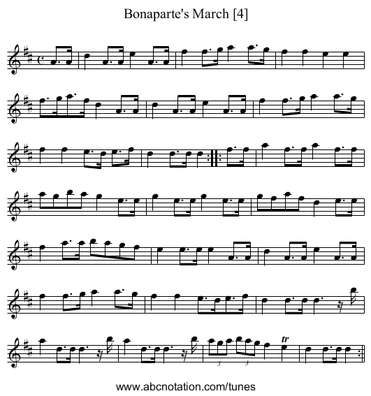 Bonaparte's March [4] - staff notation