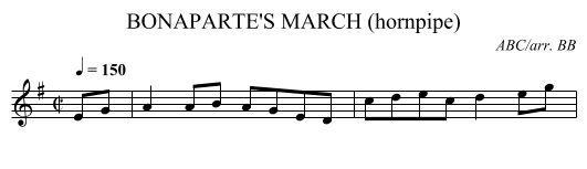 BONAPARTE'S MARCH (hornpipe) - staff notation