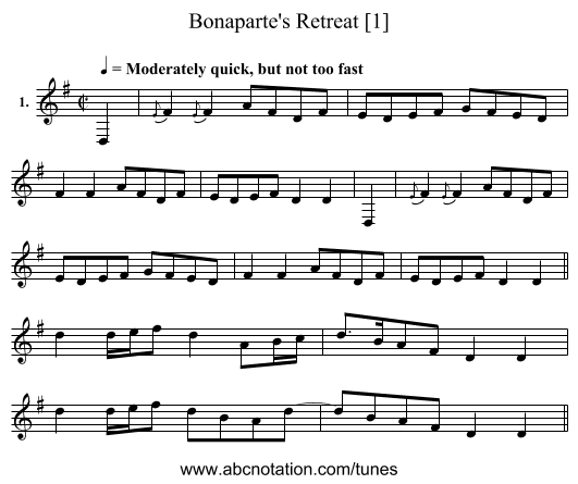 Bonaparte's Retreat [1] - staff notation