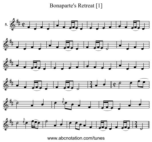 Bonaparte's Retreat [1] - staff notation