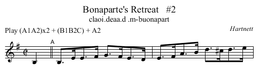 Bonaparte's Retreat   #2 - staff notation