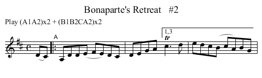 Bonaparte's Retreat   #2 - staff notation