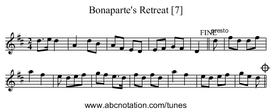 Bonaparte's Retreat [7] - staff notation