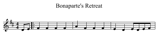 Bonaparte's Retreat - staff notation