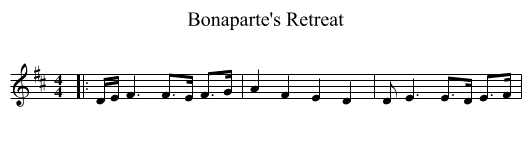 Bonaparte's Retreat - staff notation