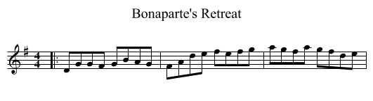 Bonaparte's Retreat - staff notation
