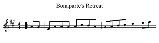 Bonaparte's Retreat - staff notation