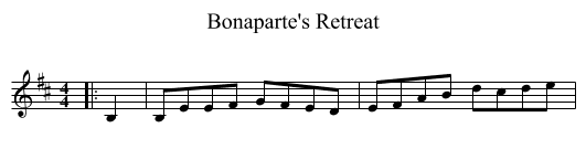 Bonaparte's Retreat - staff notation