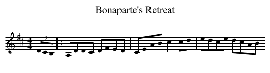 Bonaparte's Retreat - staff notation