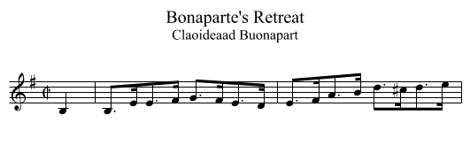 Bonaparte's Retreat - staff notation
