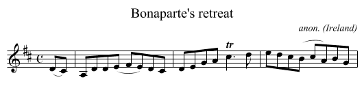 Bonaparte's retreat - staff notation