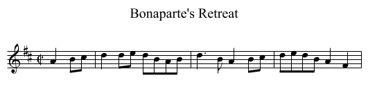 Bonaparte's Retreat - staff notation