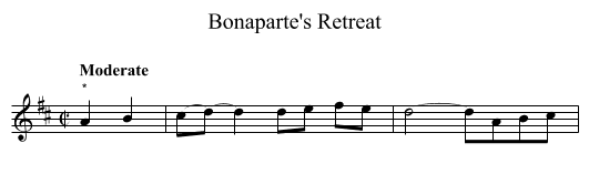 Bonaparte's Retreat - staff notation