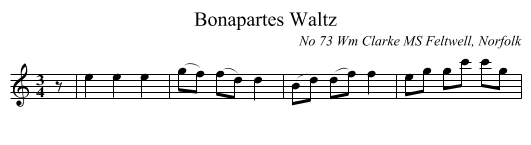Bonapartes Waltz - staff notation