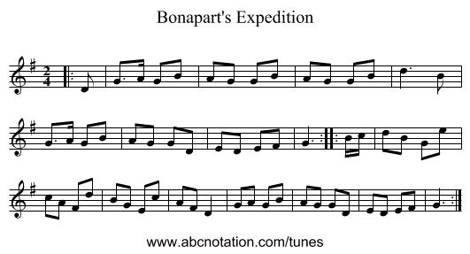 Bonapart's Expedition - staff notation