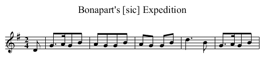Bonapart's [sic] Expedition - staff notation