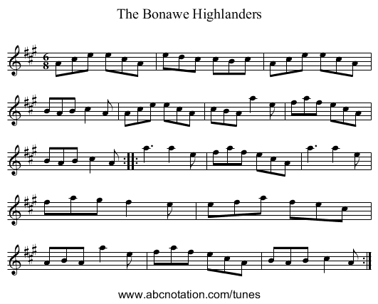 Bonawe Highlanders, The - staff notation