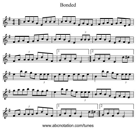 Bonded - staff notation