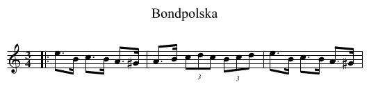 Bondpolska - staff notation
