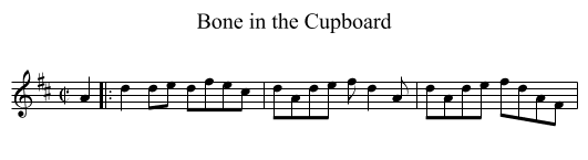 Bone in the Cupboard - staff notation