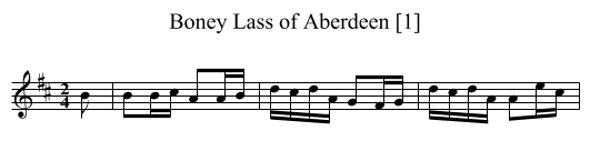 Boney Lass of Aberdeen [1] - staff notation