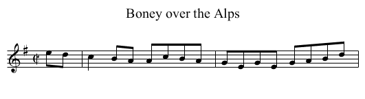 Boney over the Alps - staff notation
