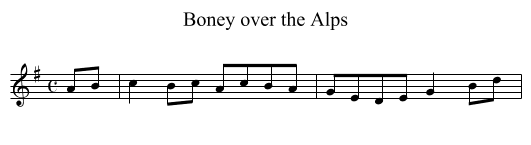 Boney over the Alps - staff notation