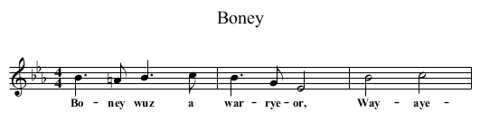Boney - staff notation