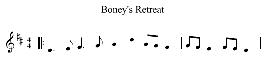 Boney's Retreat - staff notation