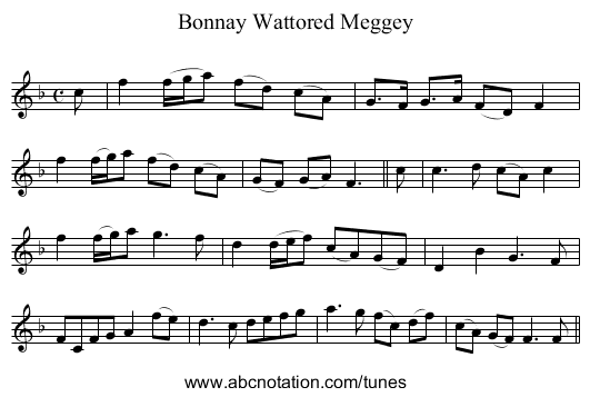 Bonnay Wattored Meggey - staff notation